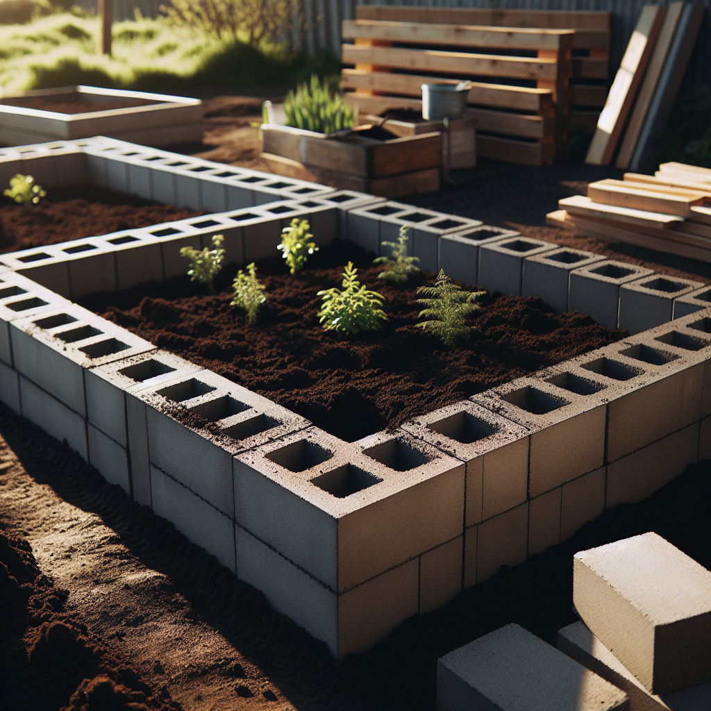 How to build a raised bed with concrete blocks