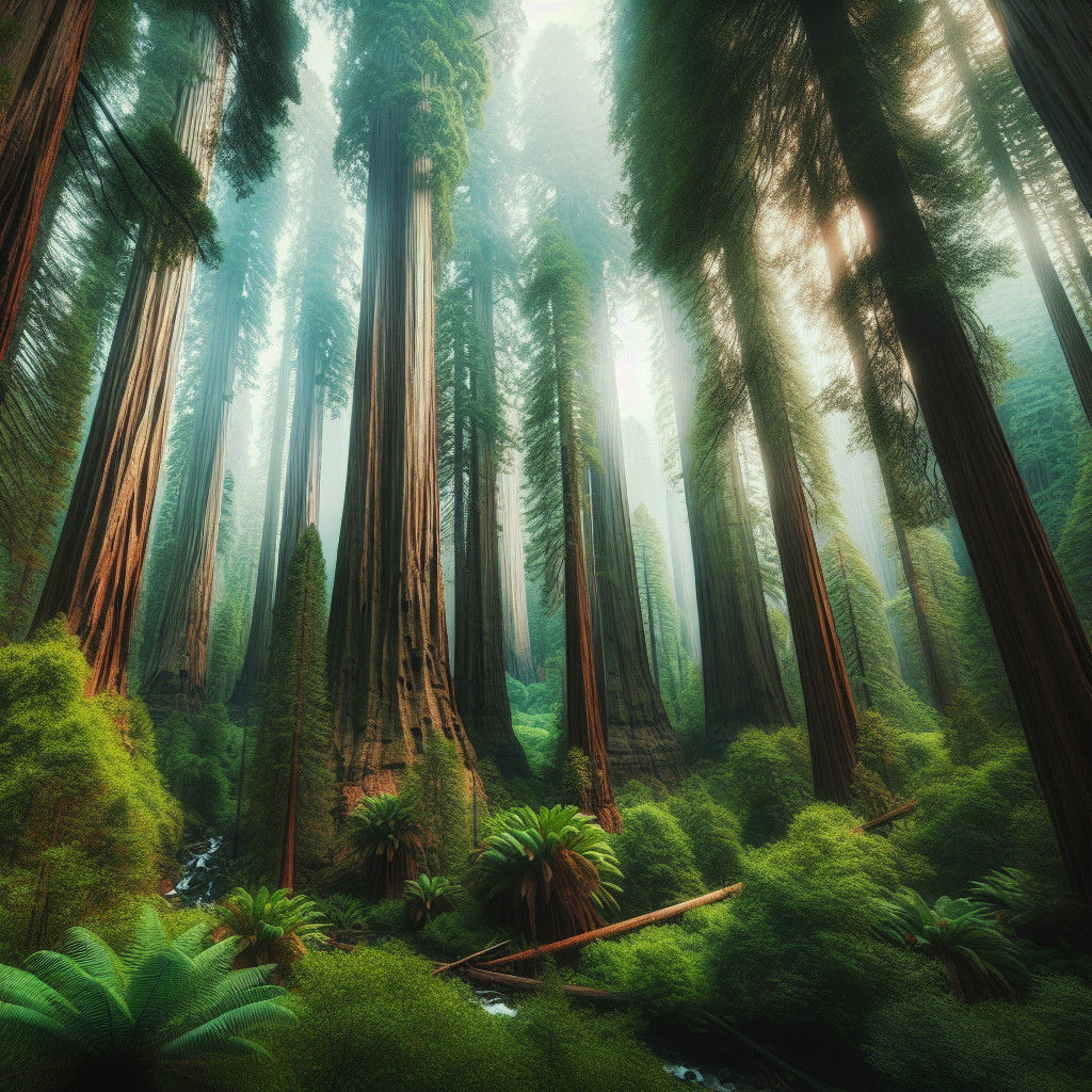 Where do giant redwoods grow